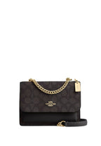 Mini Klare Crossbody Bag In Signature Canvas Gold Walnut Black