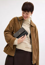 Mini Klare Crossbody Bag In Signature Canvas Gold Walnut Black