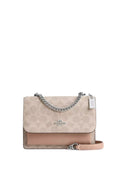 Mini Klare Crossbody Bag In Signature Canvas Silver Sand Taupe