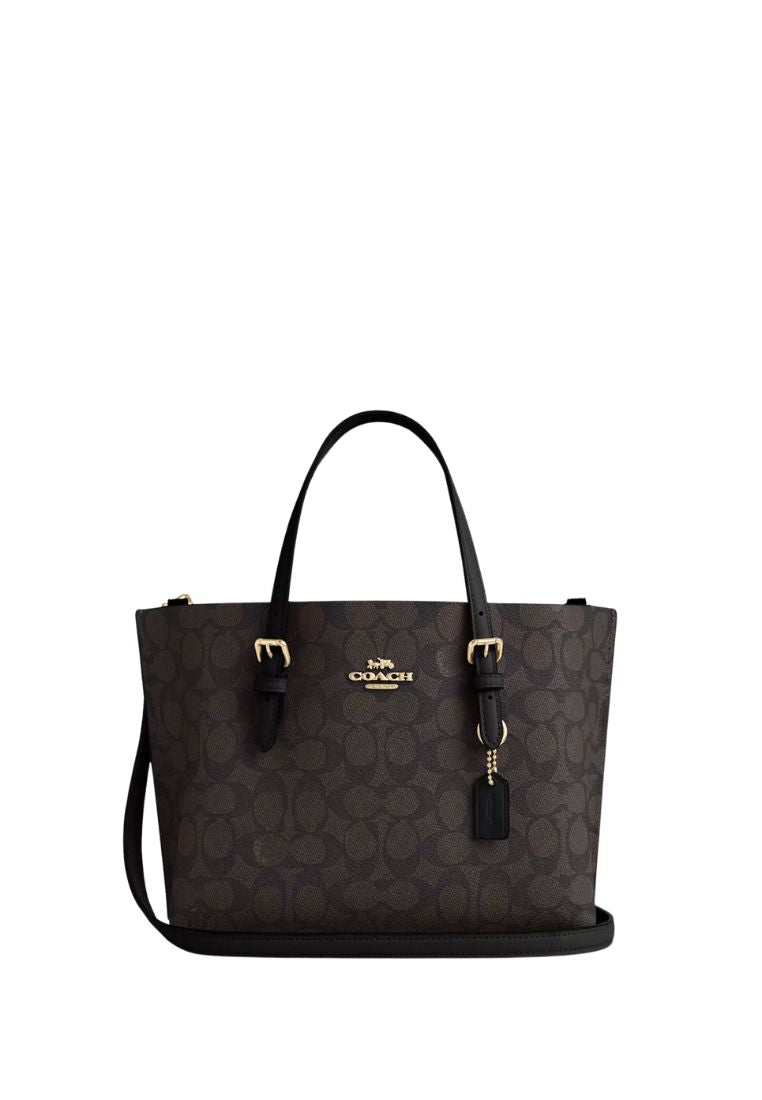 Mollie Tote Bag 25 In Signature Canvas Gold Walnut Black