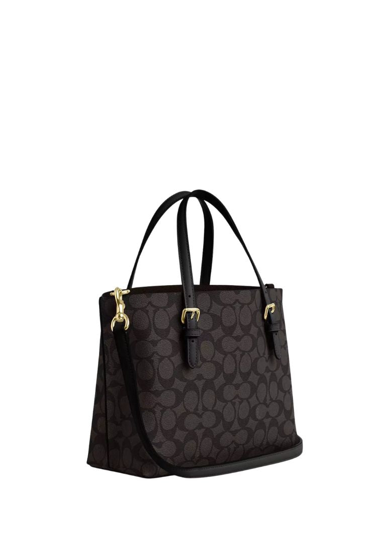 Mollie Tote Bag 25 In Signature Canvas Gold Walnut Black