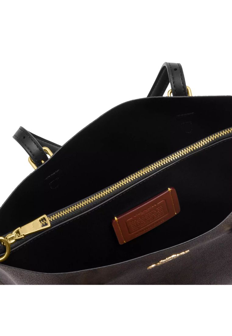 Mollie Tote Bag 25 In Signature Canvas Gold Walnut Black