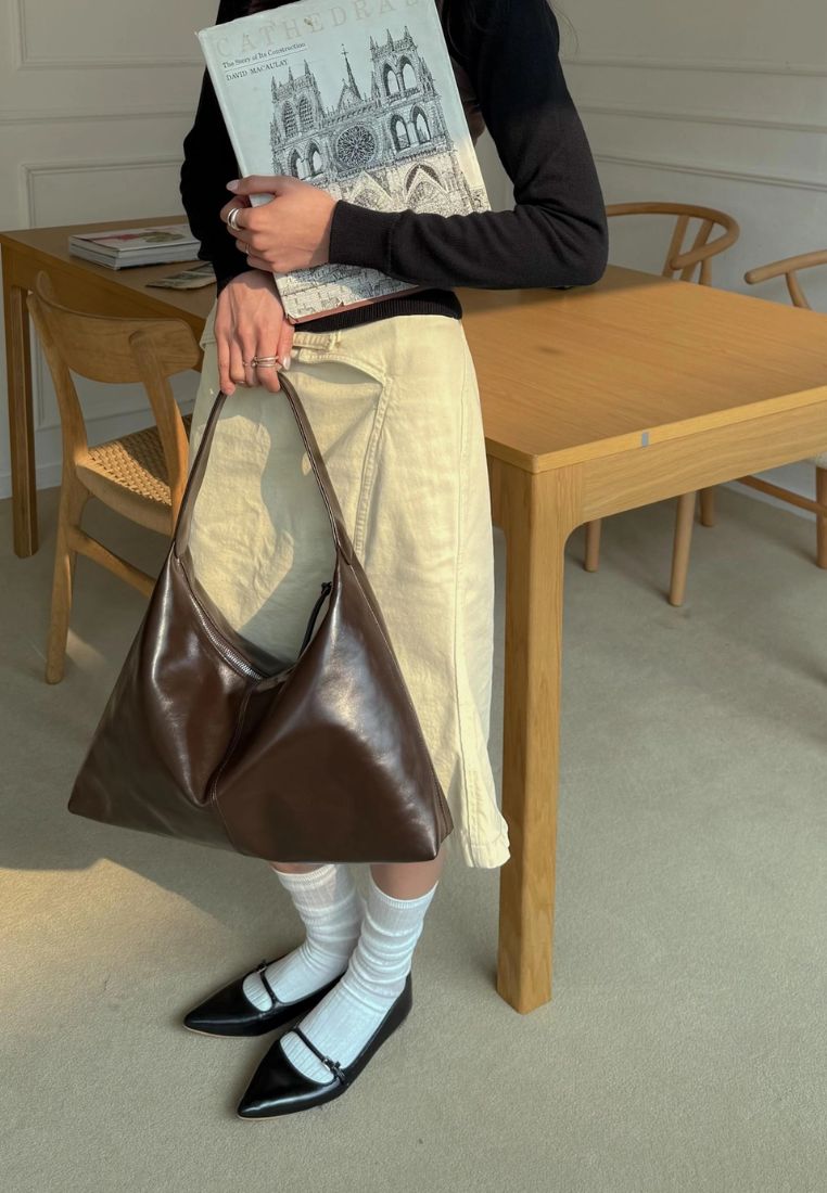 Monet Bag L Pull-Up Dark Brown