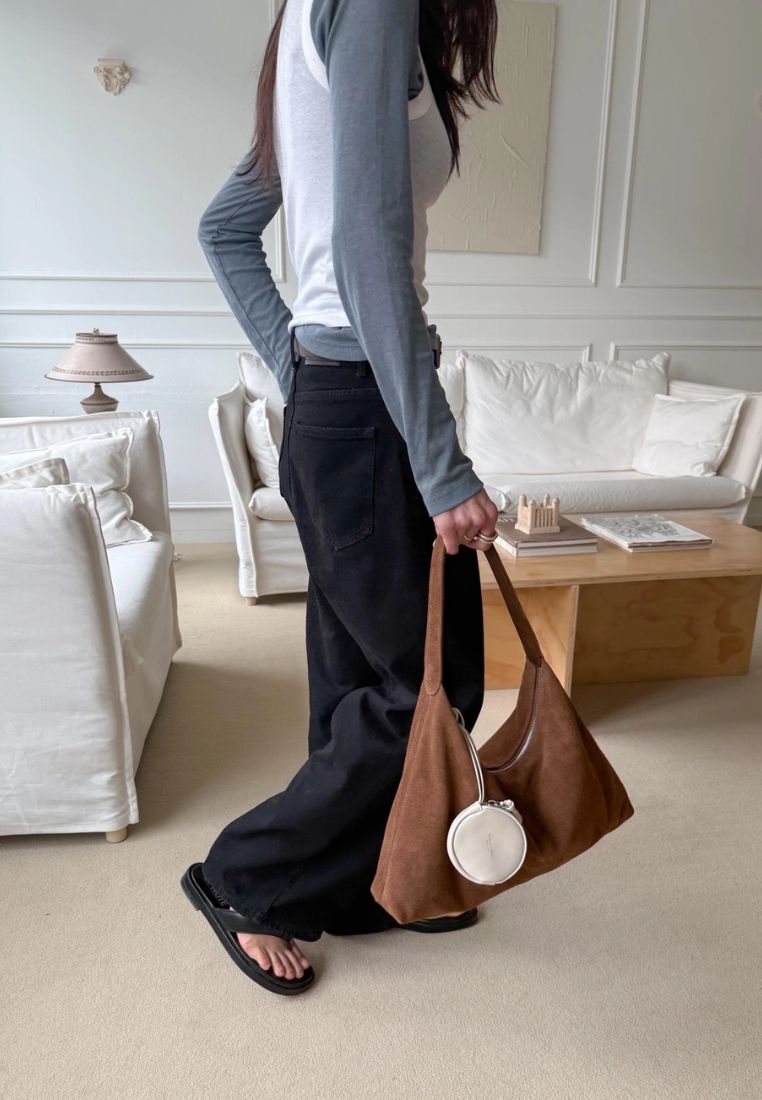 Monet Bag L Suede Brown