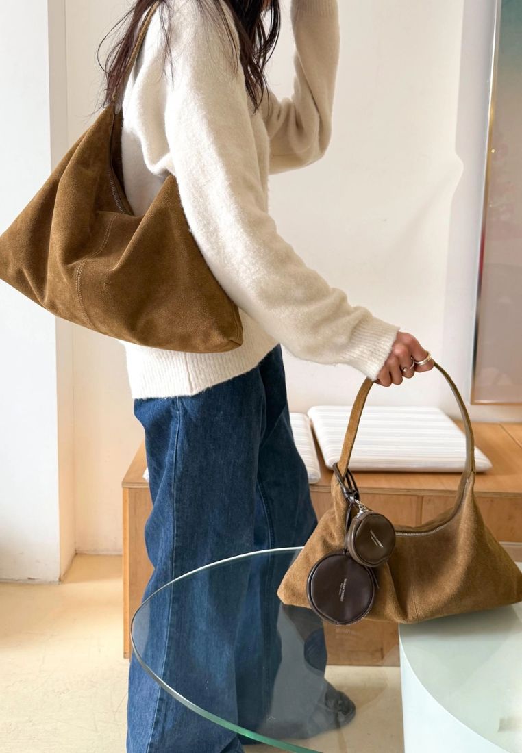 Monet Bag L Suede Khaki Beige