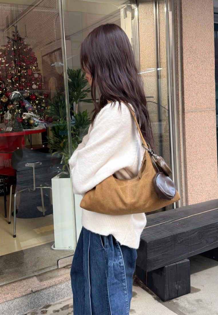 Monet Bag Suede Khaki Beige