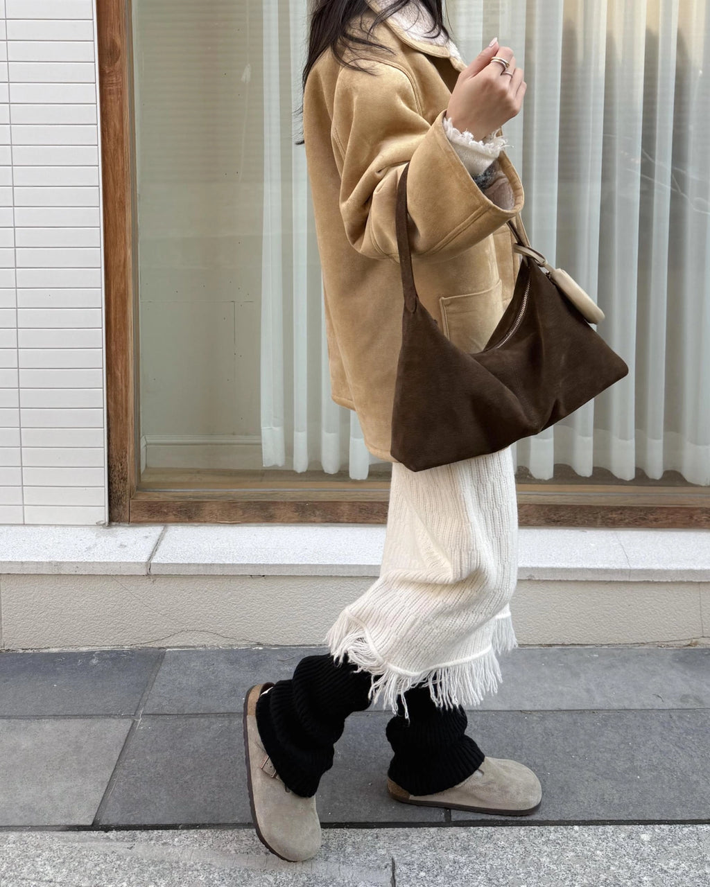Monet Bag Suede Khaki Brown