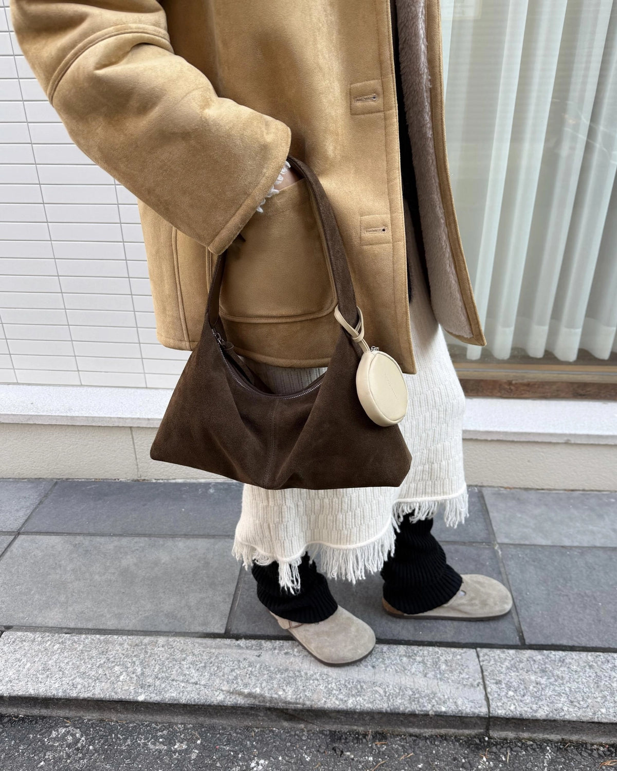Monet Bag Suede Khaki Brown