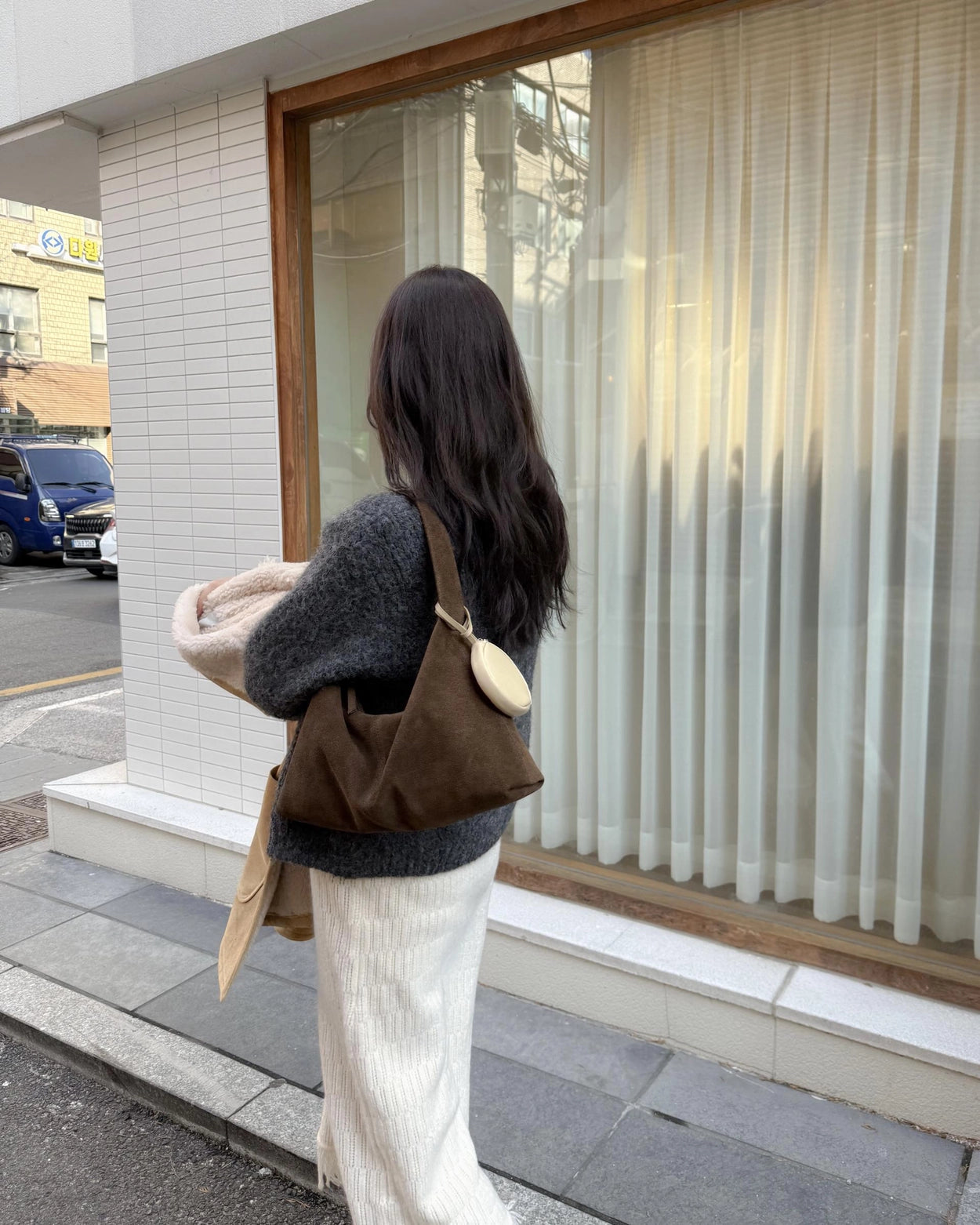 Monet Bag Suede Khaki Brown