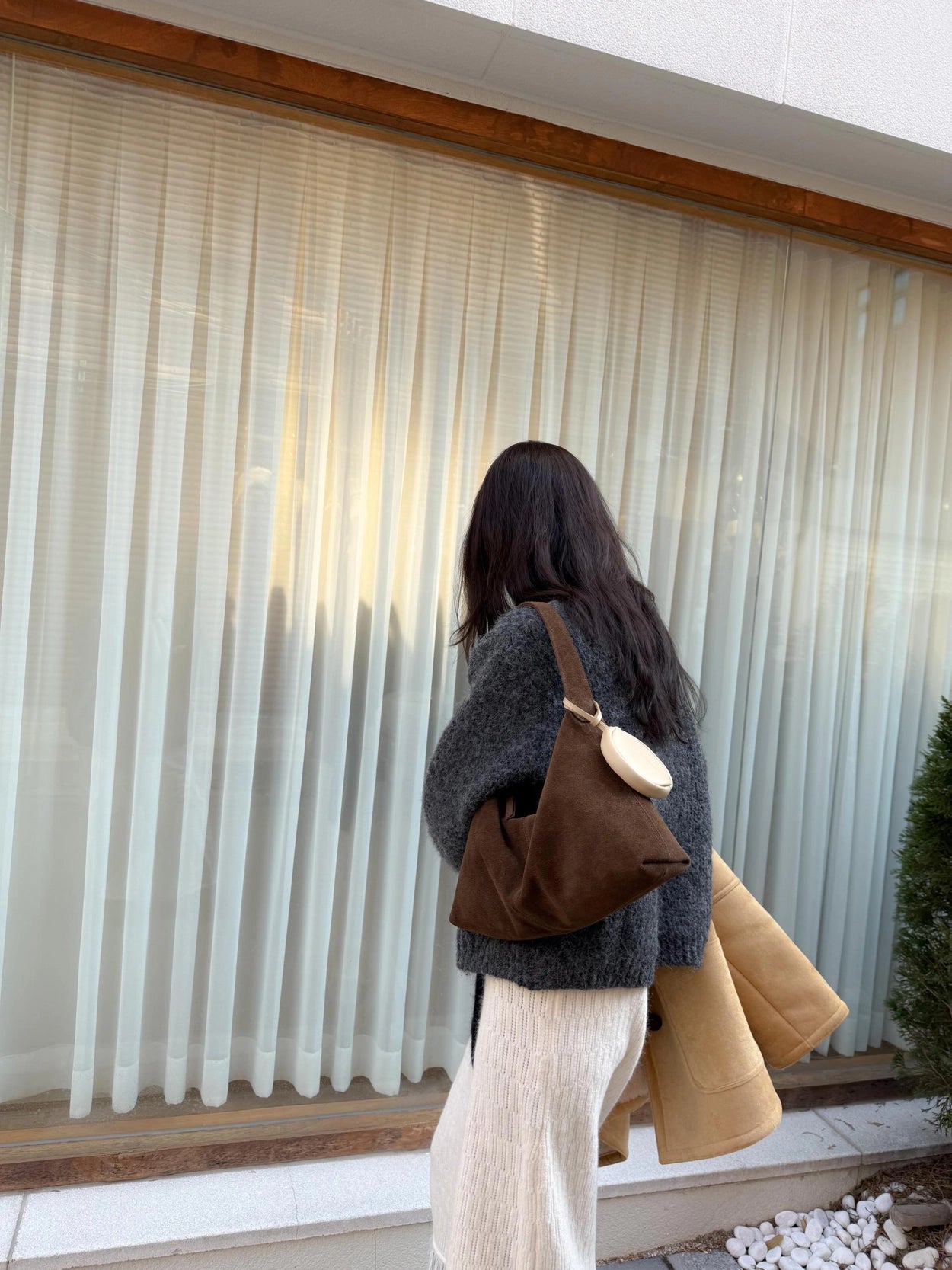 Monet Bag Suede Khaki Brown