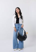 MOSSY HOBO BAG leather black