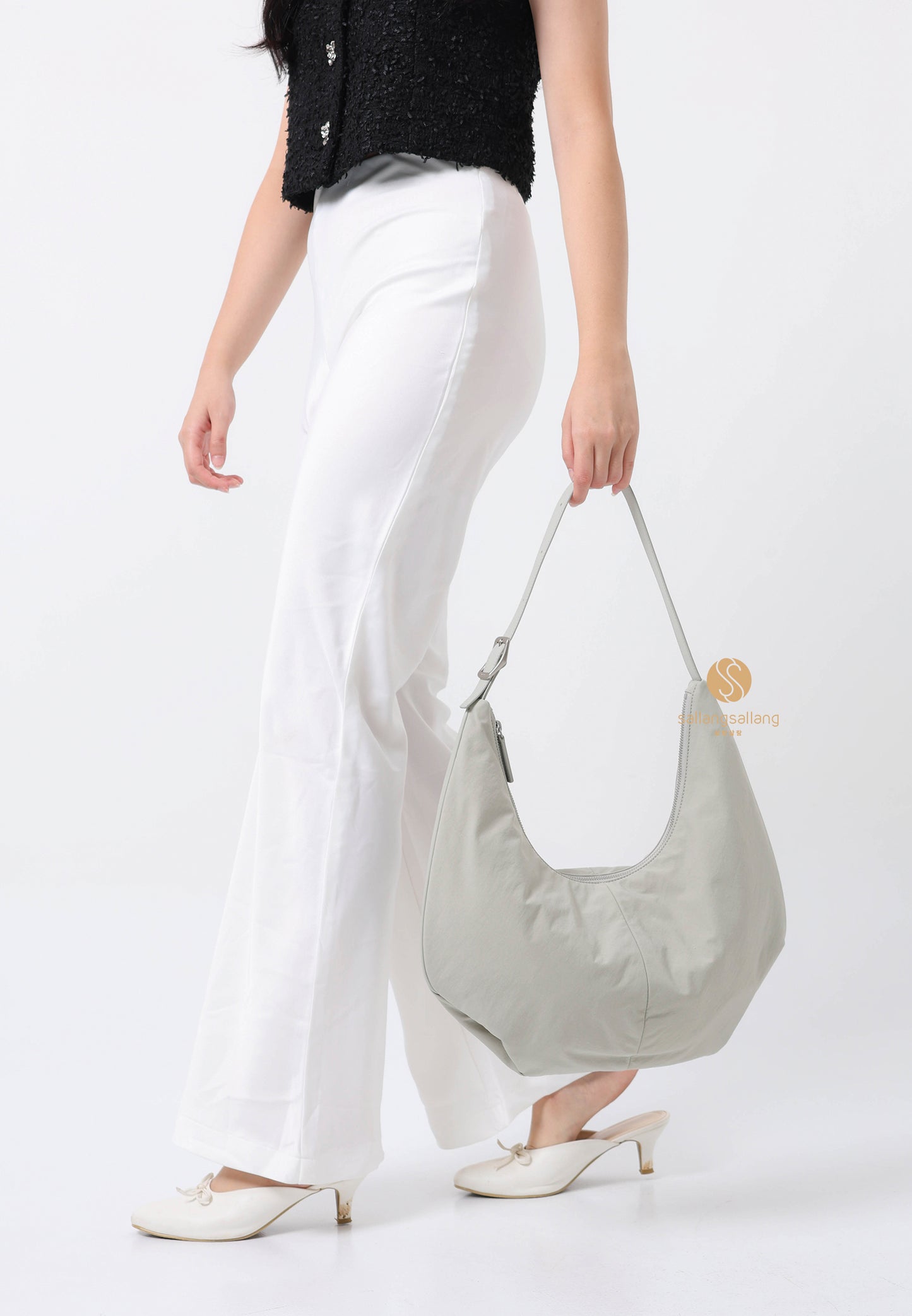 MOSSY HOBO BAG misty khaki