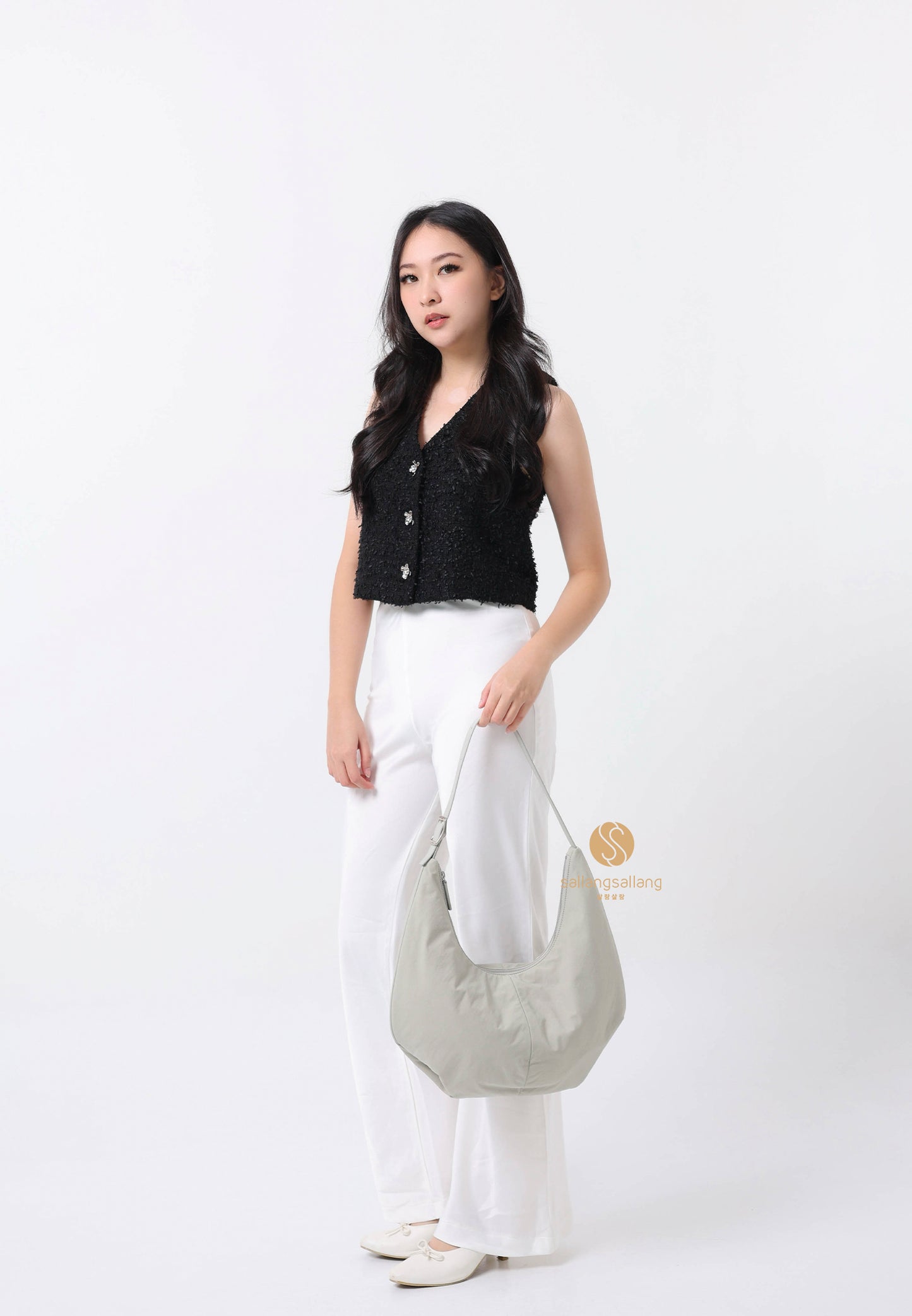 MOSSY HOBO BAG misty khaki