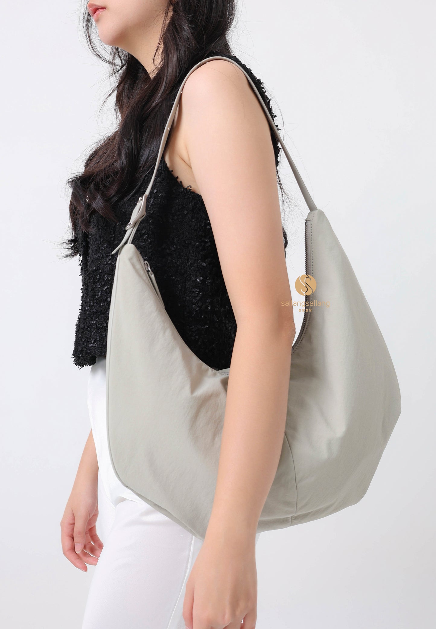 MOSSY HOBO BAG misty khaki