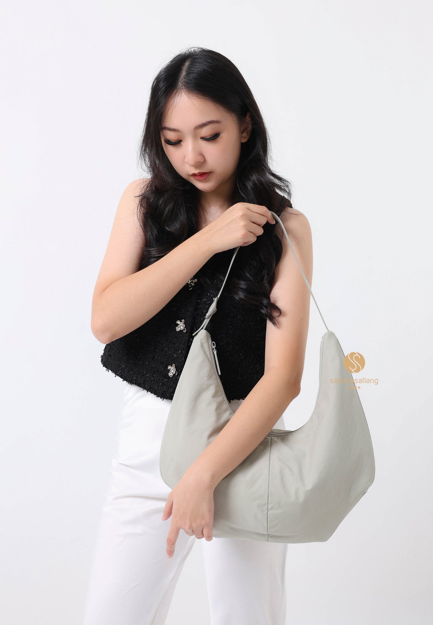 MOSSY HOBO BAG misty khaki