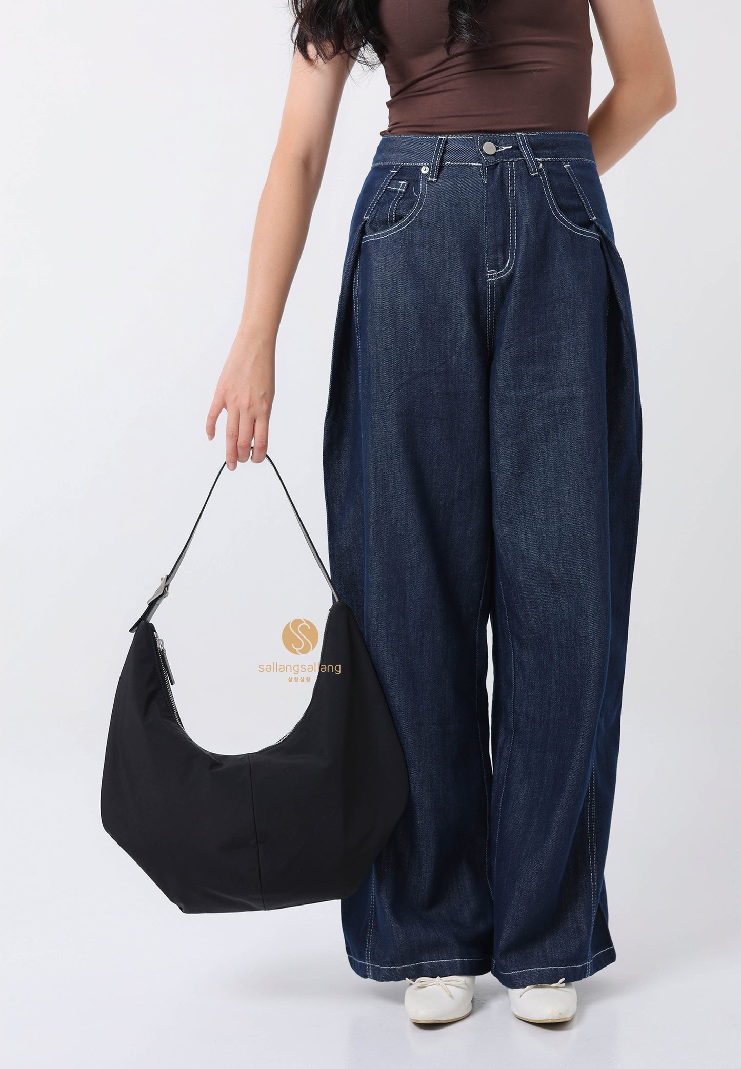 MOSSY HOBO BAG soft black