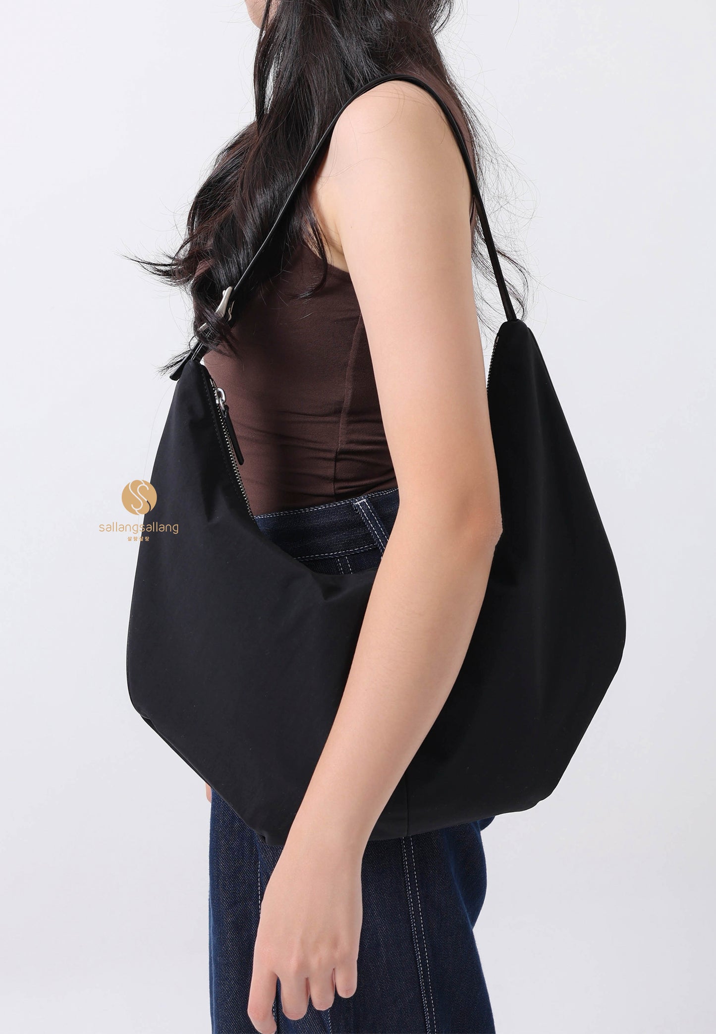 MOSSY HOBO BAG soft black