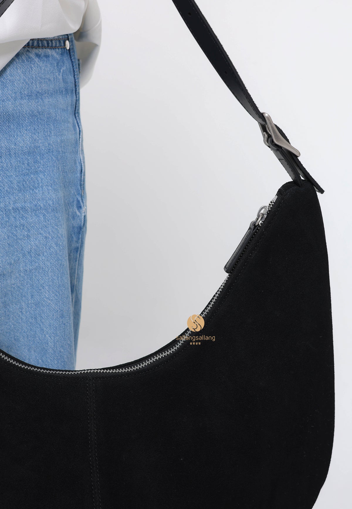 MOSSY HOBO BAG suede black
