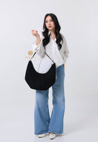 MOSSY HOBO BAG suede black
