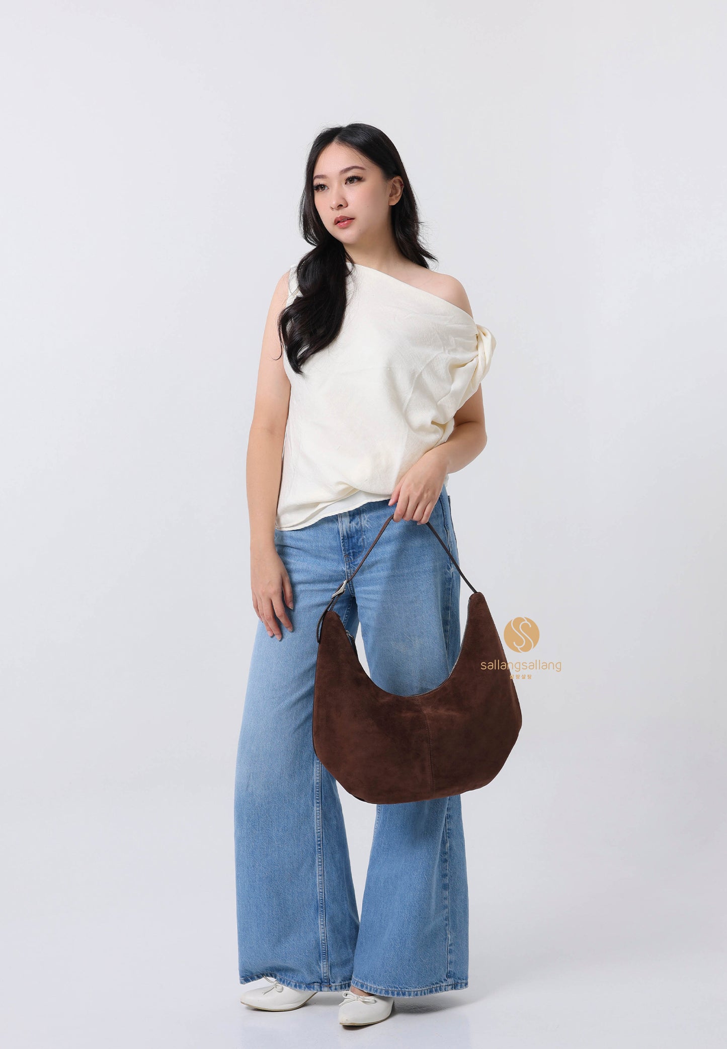 MOSSY HOBO BAG suede brown