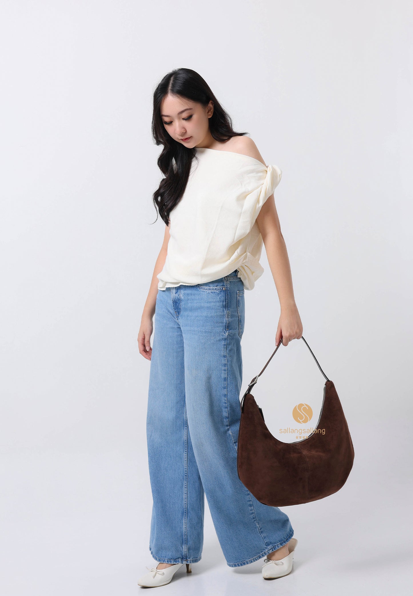MOSSY HOBO BAG suede brown