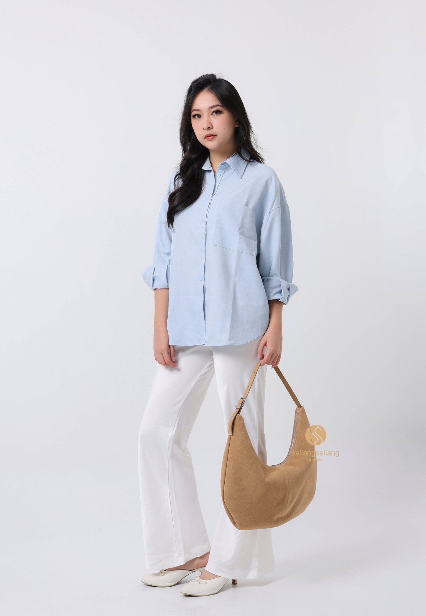 MOSSY HOBO BAG suede sand