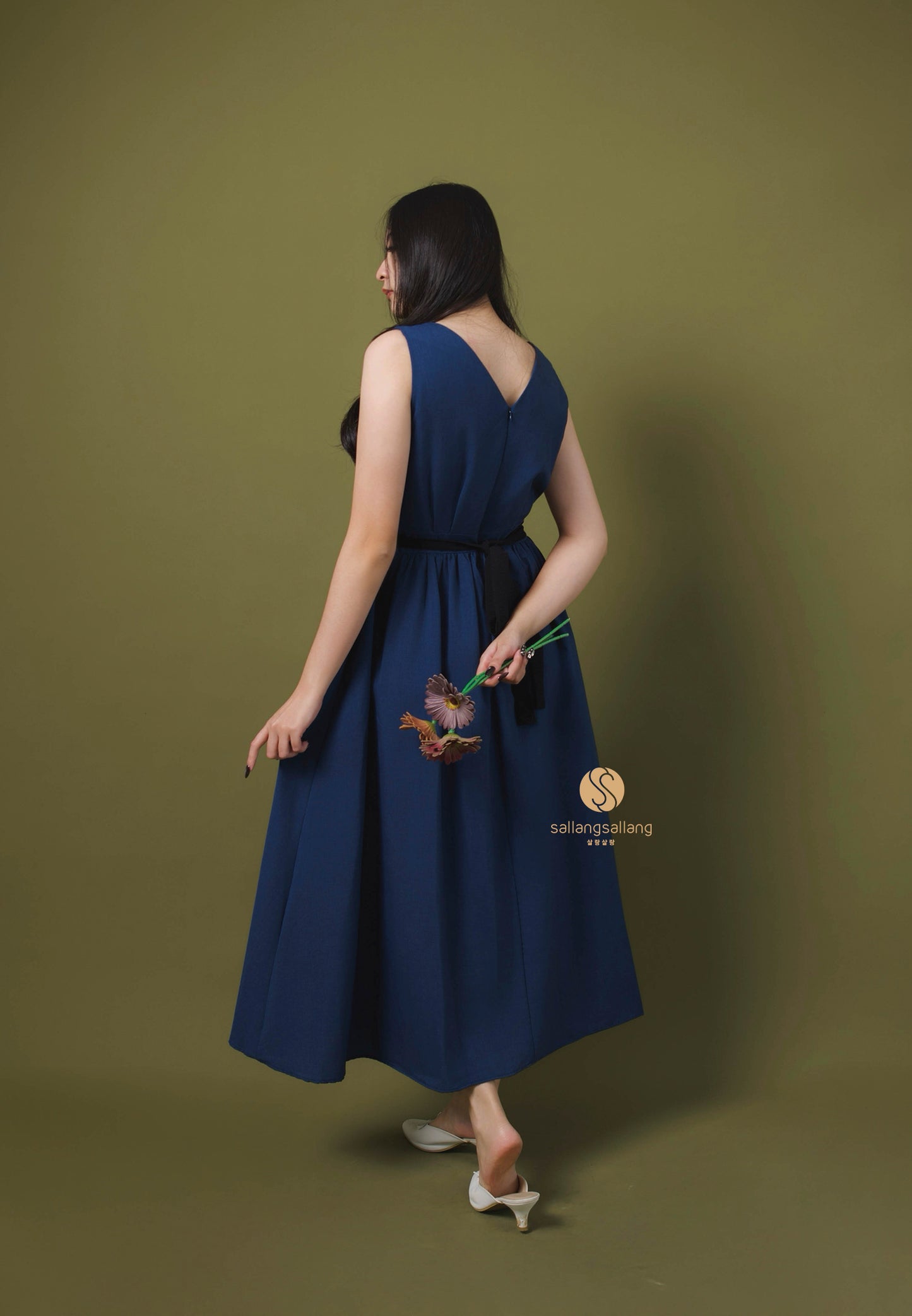 [MADE] Long Strap Dress Navy