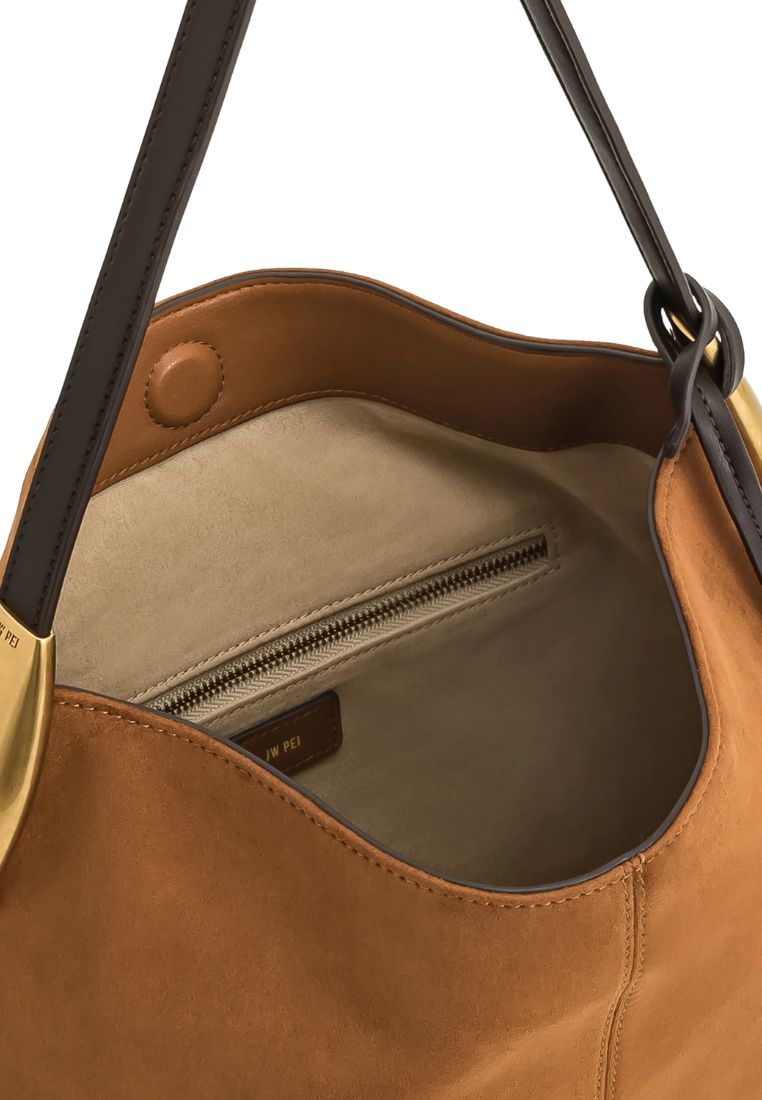 Nina Metal Charm Hobo Bag - Brown