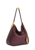 Nina Metal Charm Hobo Bag - Burgundy