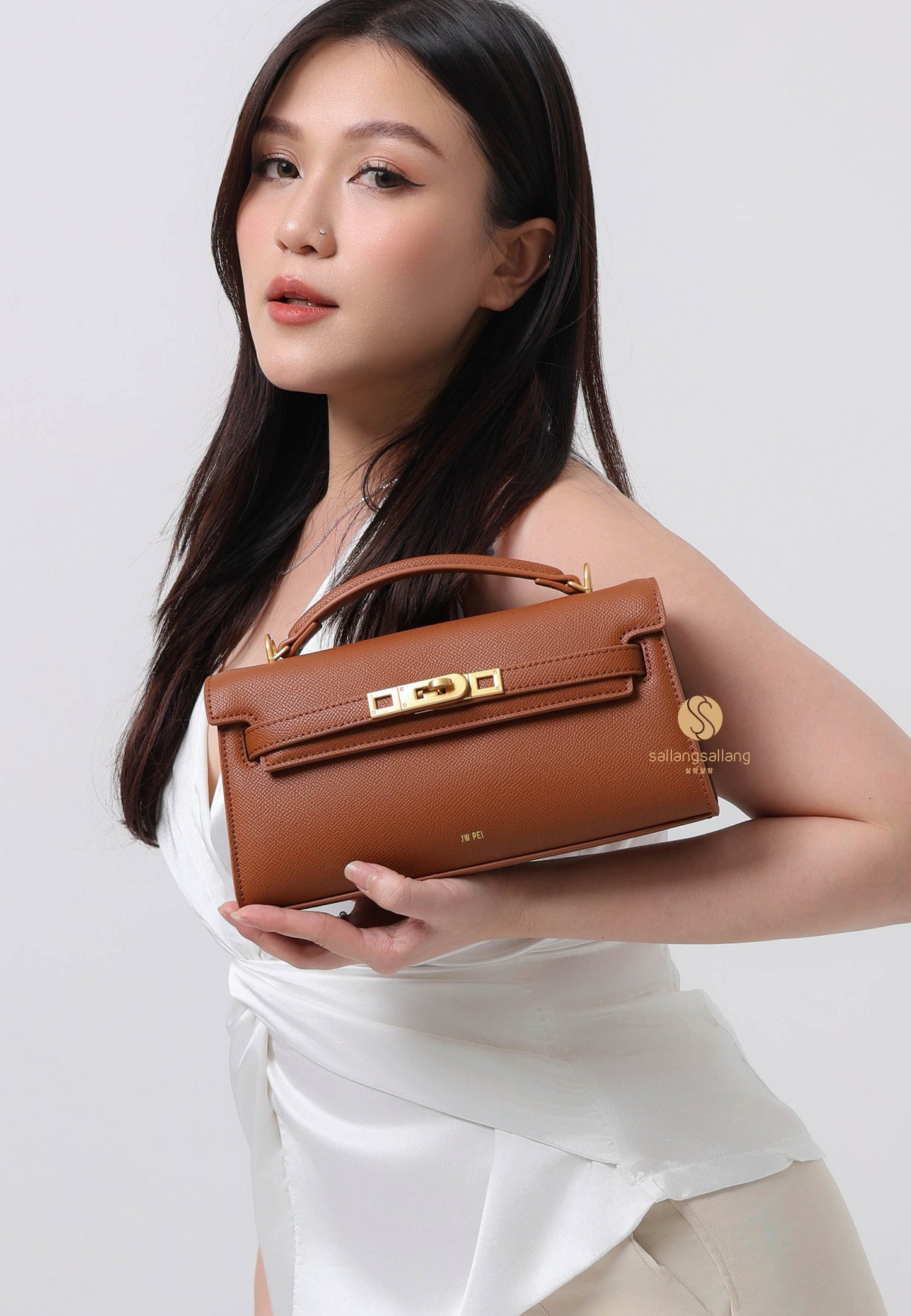 Noor Top Handle Bag - Brown