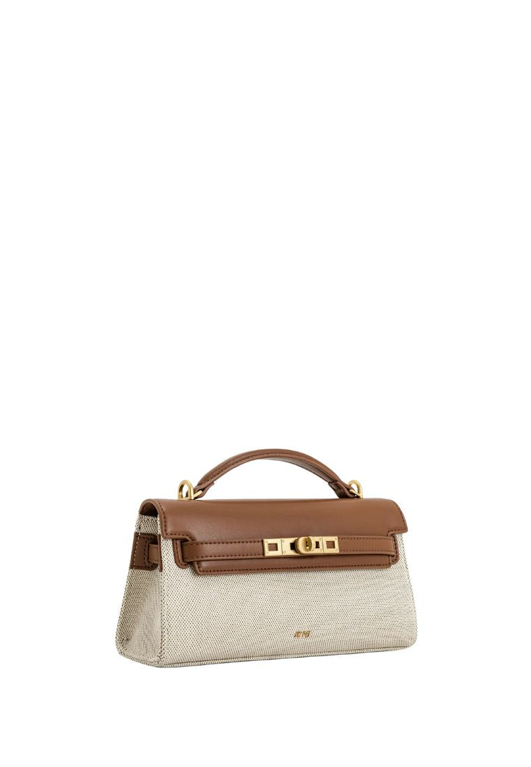 Noor Top Handle Bag - Brown Canvas