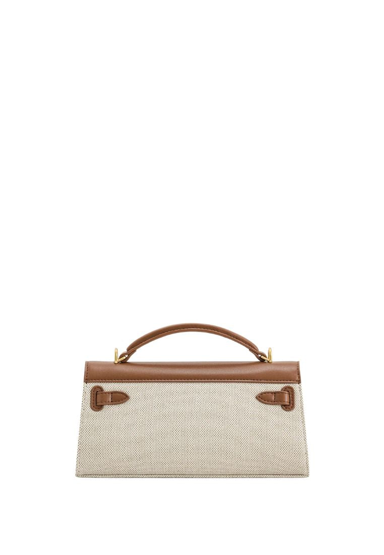 Noor Top Handle Bag - Brown Canvas