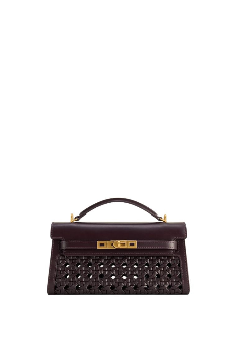 Noor Top Handle Bag - Dark Red