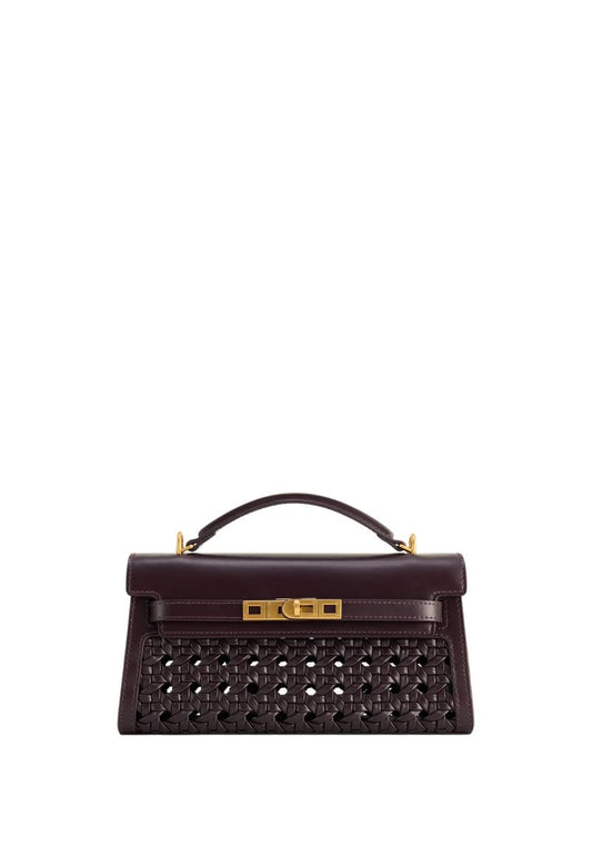 Noor Top Handle Bag - Dark Red