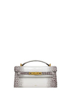 Noor Top Handle Bag - White Croc