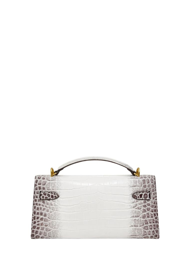 Noor Top Handle Bag - White Croc