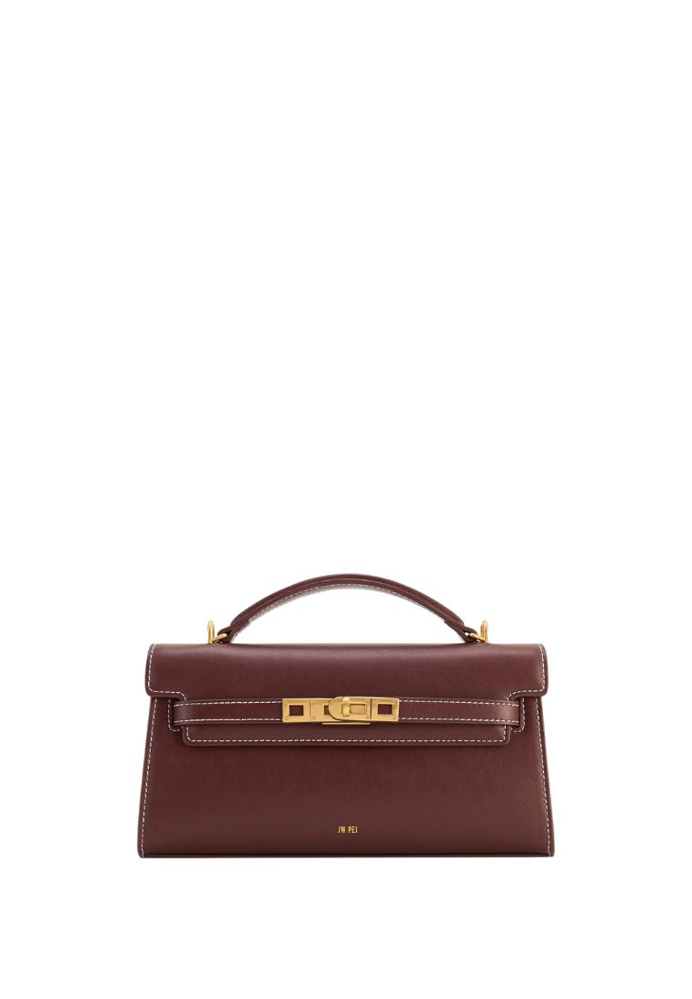 Noor Top Handle Bag - Reddish Brown