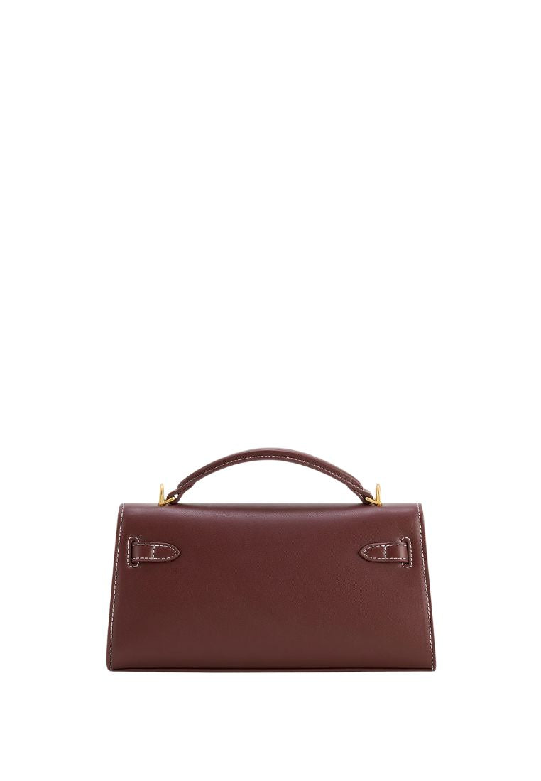 Noor Top Handle Bag - Reddish Brown