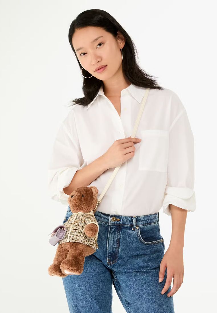Oh What Fun 3D Teddy Bear Crossbody Multi