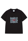 Oil Painting Graphic Woman Short Sleeve T-Shirt Black