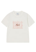 Oil Painting Graphic Woman Short Sleeve T-Shirt Cream