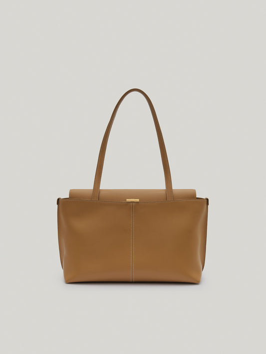 PANIER FLAP BAG tan brown