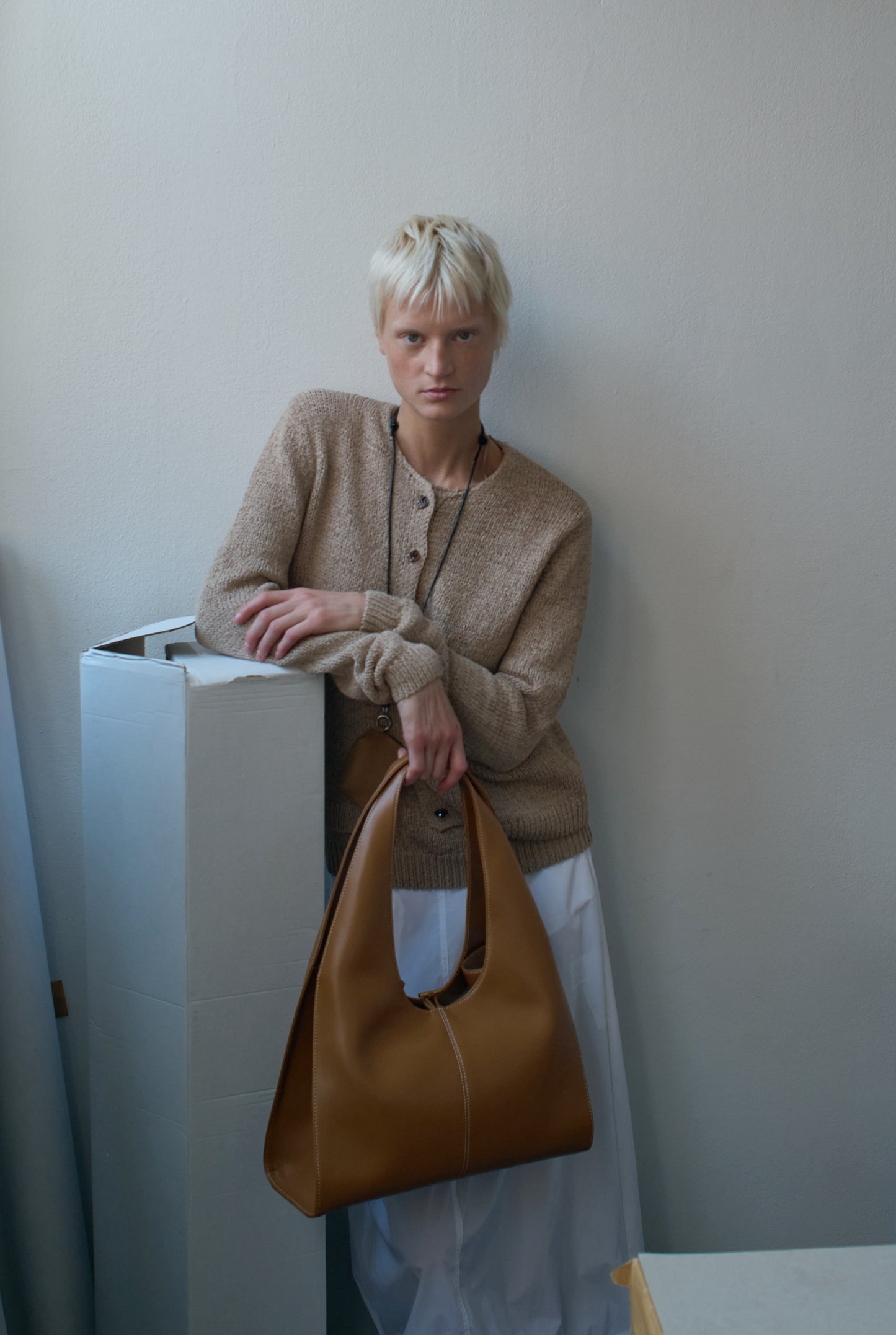 PAVE FRAME CASE nubuck fawn