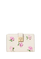 Phoebe Floral Applique Turnlock Medium Wallet Meringue Multi