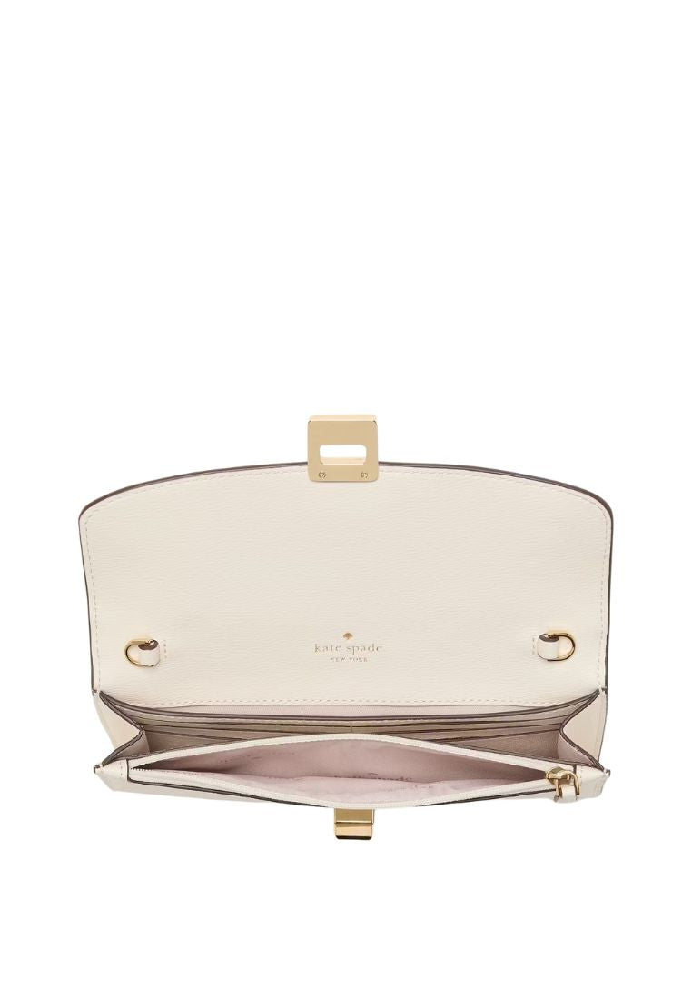Phoebe Floral Applique Turnlock Wallet-on-Chain Meringue Multi