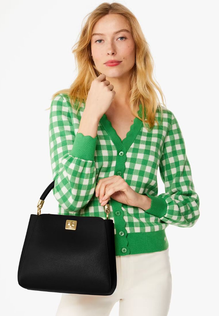 Phoebe Medium Top Handle Satchel Black