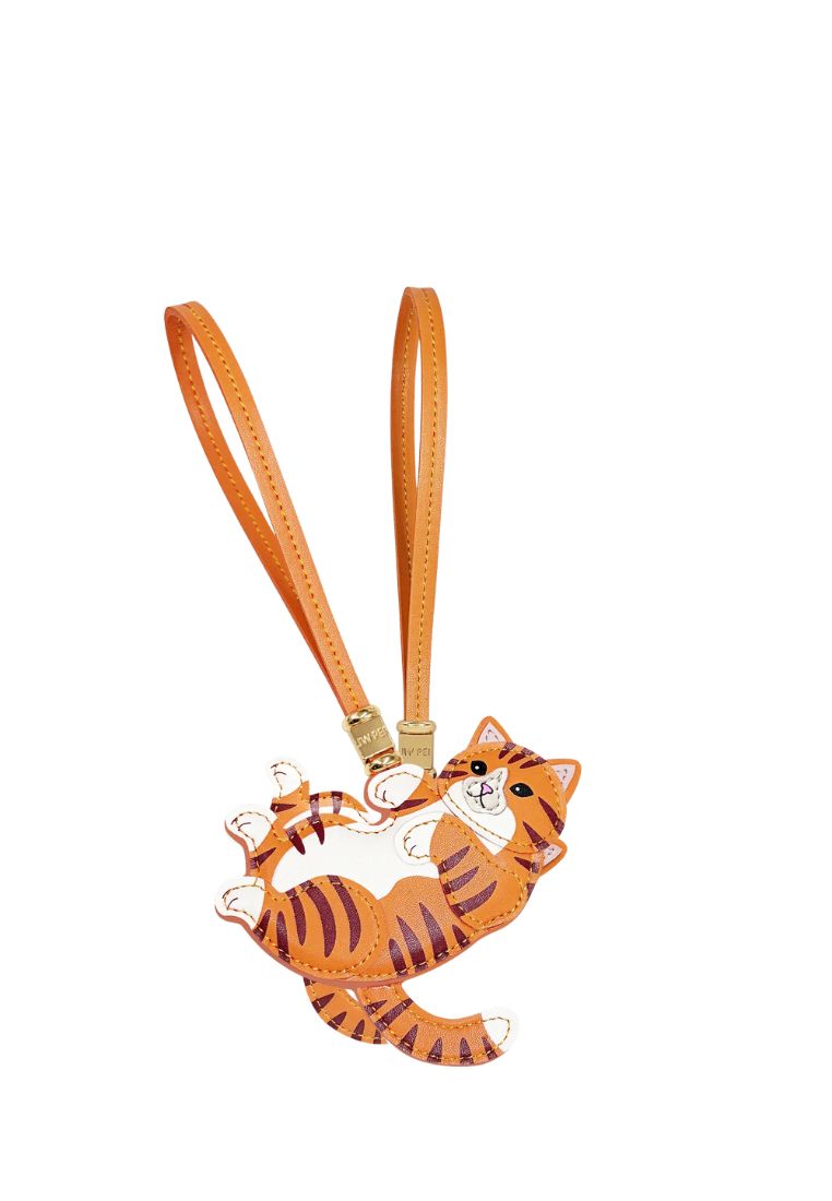 Playful Cat Bag Charm - Orange