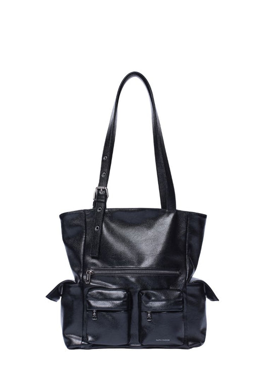 Pocket Shopper Bag M Goat Black
