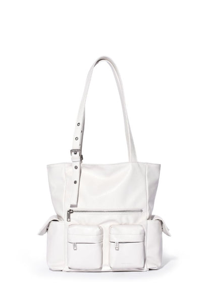 Pocket Shopper Bag M Goat Cream