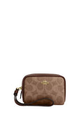 Pouch Wristlet In Signature Canvas Gold Tan Brown